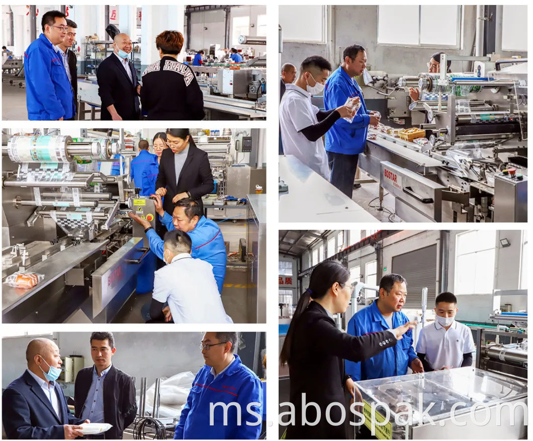 Beg Semi-Auto Qingdao Serbaguna Horizontal bantal Gas Flushing Nitrogen Pengisian Makanan Bakery Roti Bagel Donut Tarikh Packaging Machinery Pembungkusan Cetak